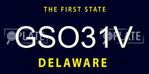 GSO31V Delaware License Plate