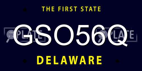 GSO56Q Delaware License Plate