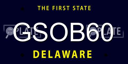 GSOB60 Delaware License Plate