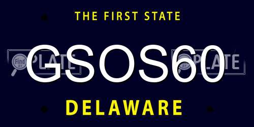GSOS60 Delaware License Plate