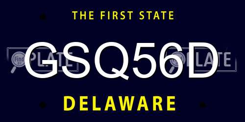 GSQ56D Delaware License Plate