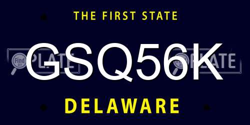 GSQ56K Delaware License Plate