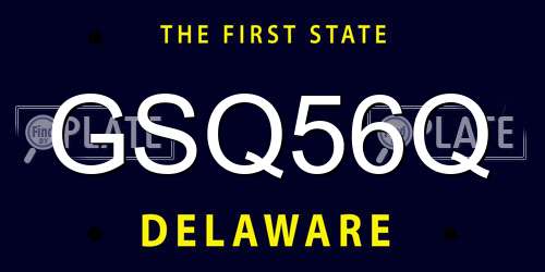 GSQ56Q Delaware License Plate