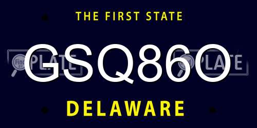 GSQ86O Delaware License Plate