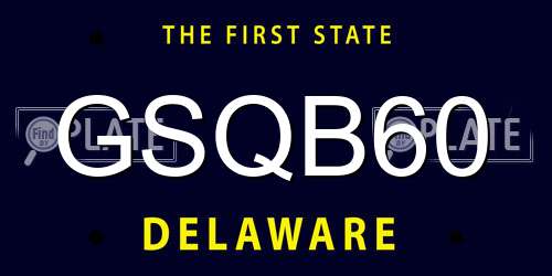 GSQB60 Delaware License Plate