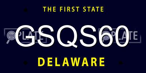 GSQS60 Delaware License Plate