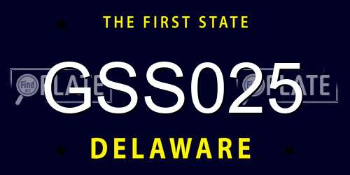 GSS025 Delaware License Plate