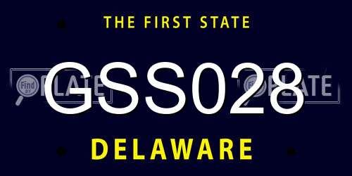 GSS028 Delaware License Plate