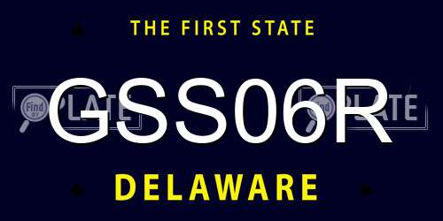 GSS06R Delaware License Plate