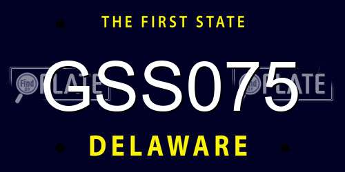 GSS075 Delaware License Plate