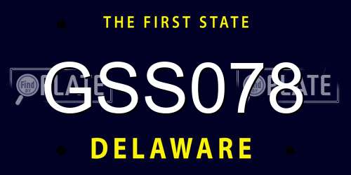 GSS078 Delaware License Plate