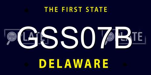 GSS07B Delaware License Plate