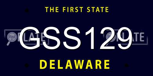 GSS129 Delaware License Plate