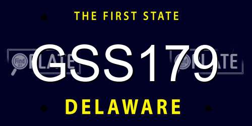 GSS179 Delaware License Plate