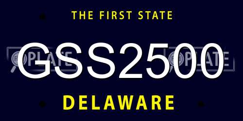 GSS2500 Delaware License Plate