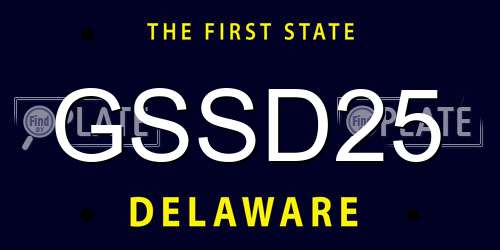 GSSD25 Delaware License Plate