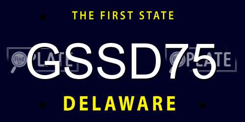GSSD75 Delaware License Plate