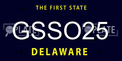 GSSO25 Delaware License Plate