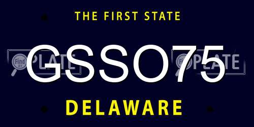 GSSO75 Delaware License Plate