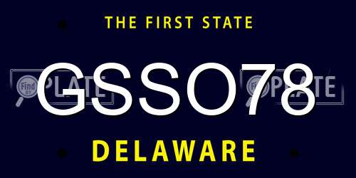 GSSO78 Delaware License Plate