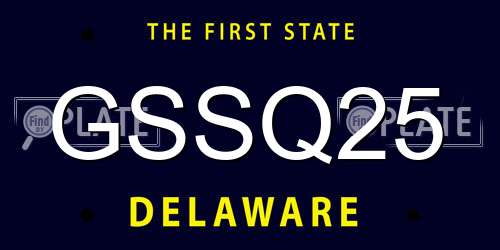 GSSQ25 Delaware License Plate