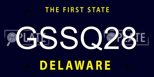 GSSQ28 Delaware License Plate