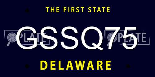 GSSQ75 Delaware License Plate