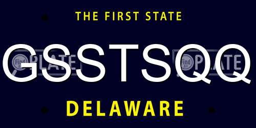 GSSTSQQ Delaware License Plate