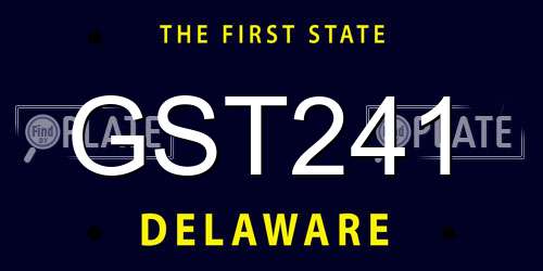 GST241 Delaware License Plate