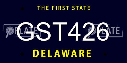 GST426 Delaware License Plate