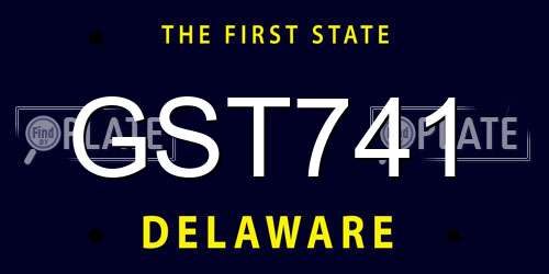 GST741 Delaware License Plate
