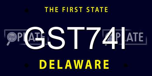 GST74I Delaware License Plate