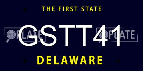 GSTT41 Delaware License Plate