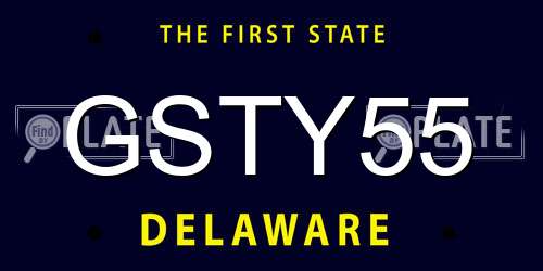 GSTY55 Delaware License Plate
