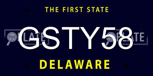 GSTY58 Delaware License Plate
