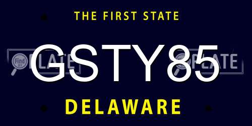 GSTY85 Delaware License Plate