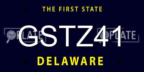 GSTZ41 Delaware License Plate