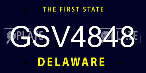 GSV4848 Delaware License Plate