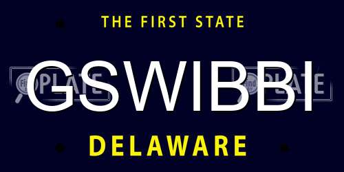 GSWIBBI Delaware License Plate