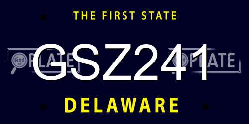 GSZ241 Delaware License Plate