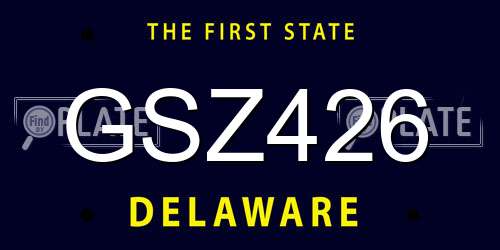 GSZ426 Delaware License Plate