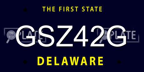 GSZ42G Delaware License Plate