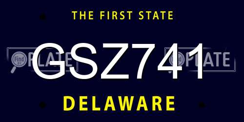 GSZ741 Delaware License Plate