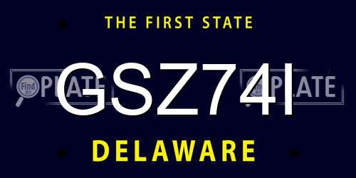 GSZ74I Delaware License Plate