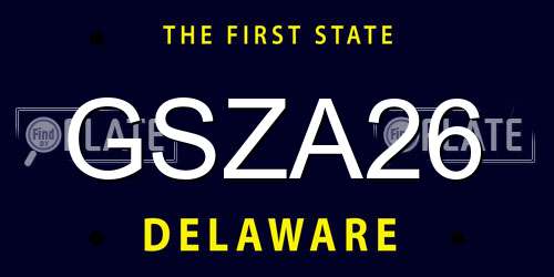 GSZA26 Delaware License Plate