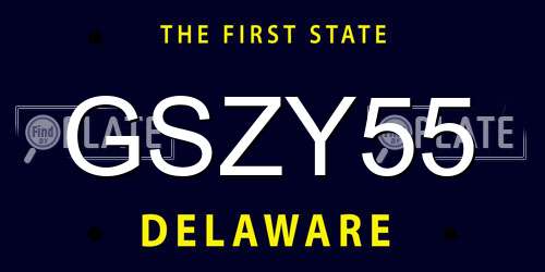 GSZY55 Delaware License Plate