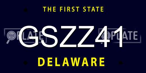 GSZZ41 Delaware License Plate
