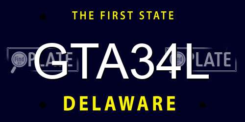 GTA34L Delaware License Plate