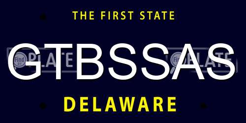 GTBSSAS Delaware License Plate