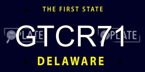 GTCR71 Delaware License Plate